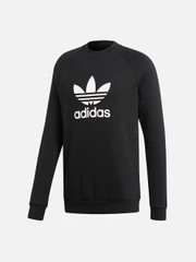 (CW1235) TREFOIL WARM-UP CREW SWEATSHIRT-BLACK